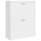 Weißer Holz-Schuhschrank mit 2 Schuhkippern