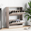 vidaXL Schuhschrank Holz in Eichen-Optik mit 2 Schuhkippern