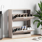 vidaXL Schuhschrank Holz in Eichen-Optik mit 2 Schuhkippern