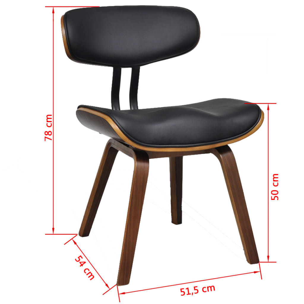 vidaXL Esszimmerstühle 6 Stk. Bugholz und Kunstleder