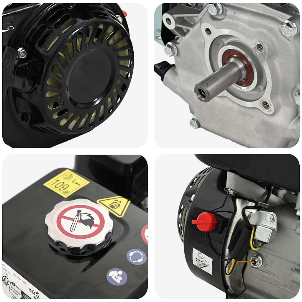 vidaXL Benzinmotor 6,5 PS 4,8 kW Schwarz