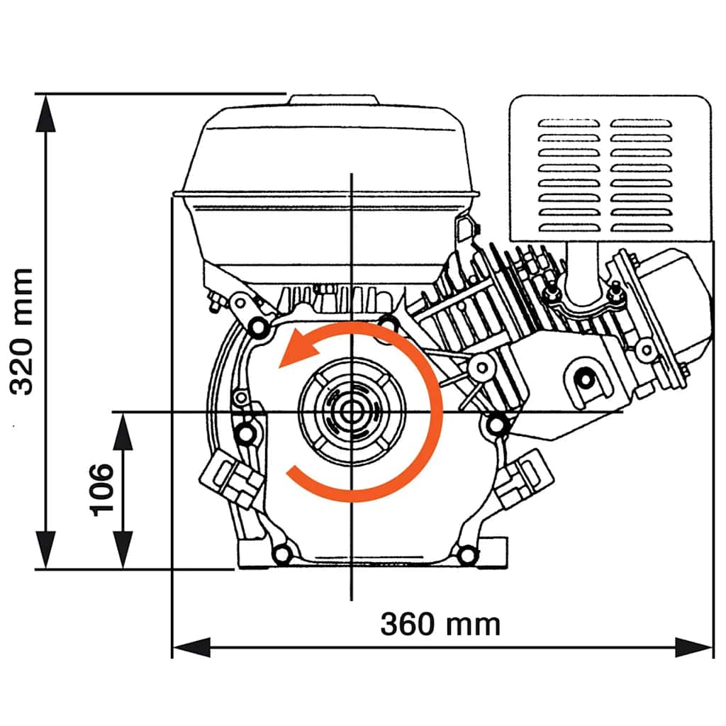 vidaXL Benzinmotor 6,5 PS 4,8 kW Schwarz