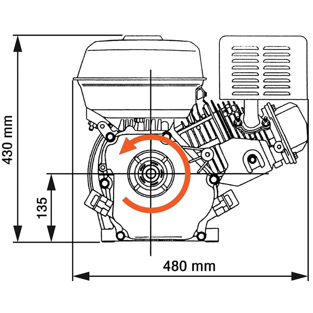 vidaXL Benzinmotor 15 PS 11 kW Schwarz