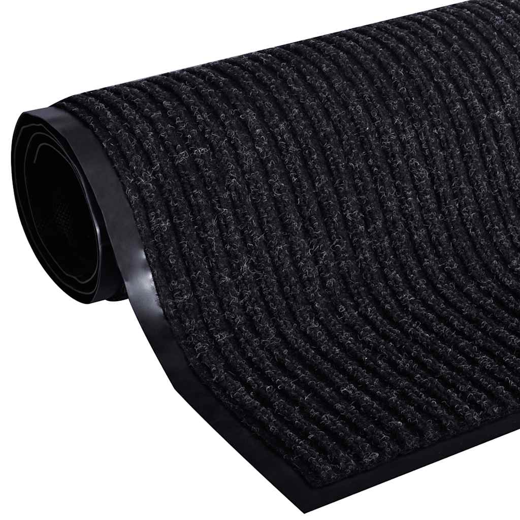 vidaXL Türmatte Schwarz 90 x 60 cm PVC