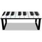 vidaXL Couchtisch mit Glasplatte Klavier-Aufdruck