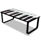 vidaXL Couchtisch mit Glasplatte Klavier-Aufdruck