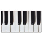 vidaXL Couchtisch mit Glasplatte Klavier-Aufdruck