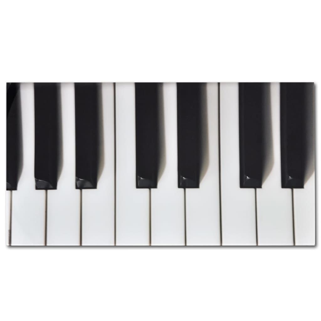 vidaXL Couchtisch mit Glasplatte Klavier-Aufdruck