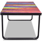 vidaXL Couchtisch mit Glasplatte Regenbogen-Aufdruck