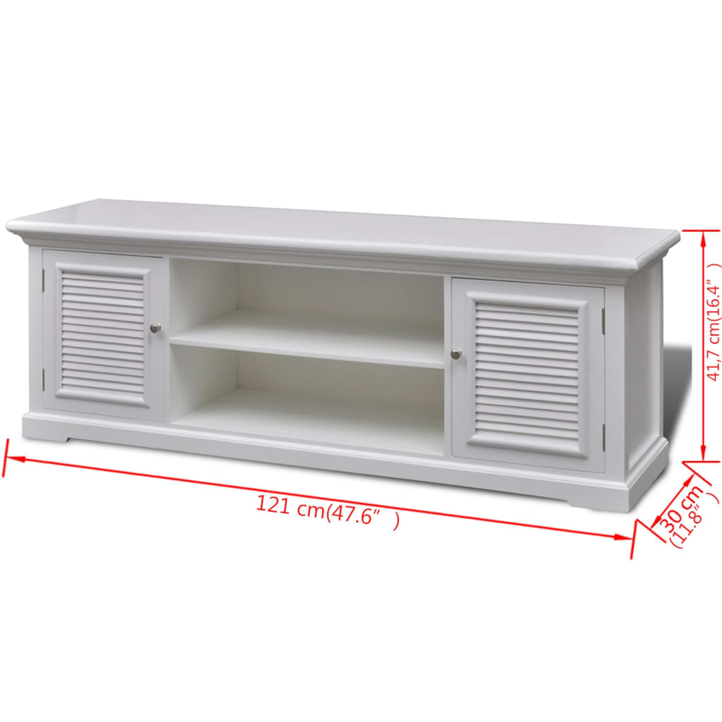 vidaXL TV-Schrank Weiß Holz