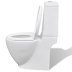 vidaXL Toiletten & Bidet Set Weiß Keramik