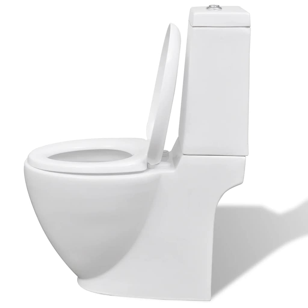 vidaXL Toiletten & Bidet Set Weiß Keramik