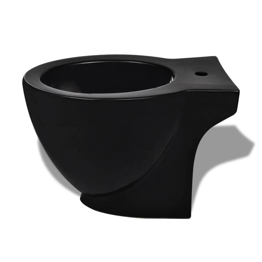 vidaXL Keramik-WC & Bidet-Set Schwarz