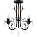 Decknlampe Art Novau mit Kristallperlen 3 x E14