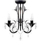 Decknlampe Art Novau mit Kristallperlen 3 x E14