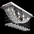 Weiße Deckenlampe mit funkelnden Glasperlen 8 x G9 29 cm