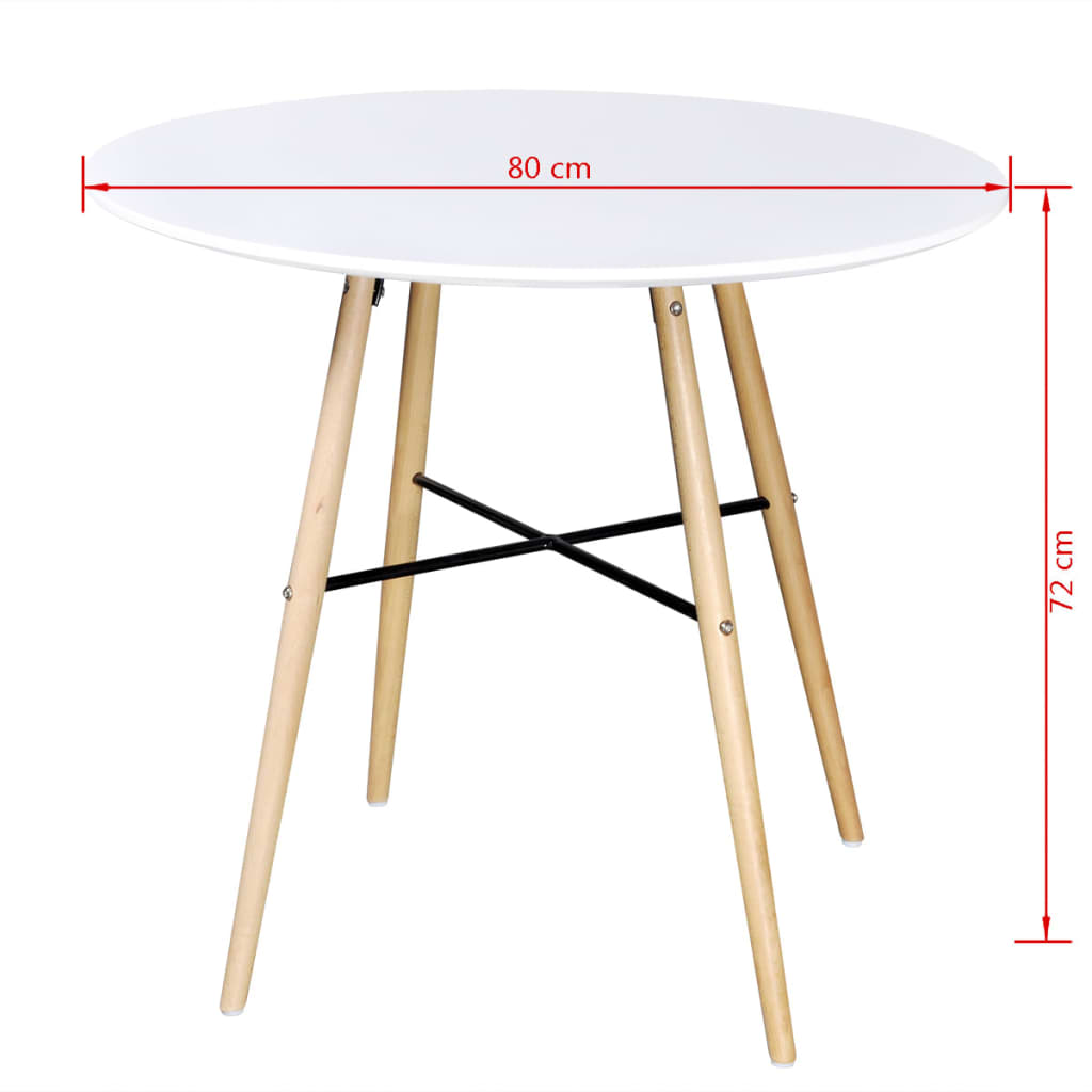 vidaXL Esstisch MDF Rund Weiß