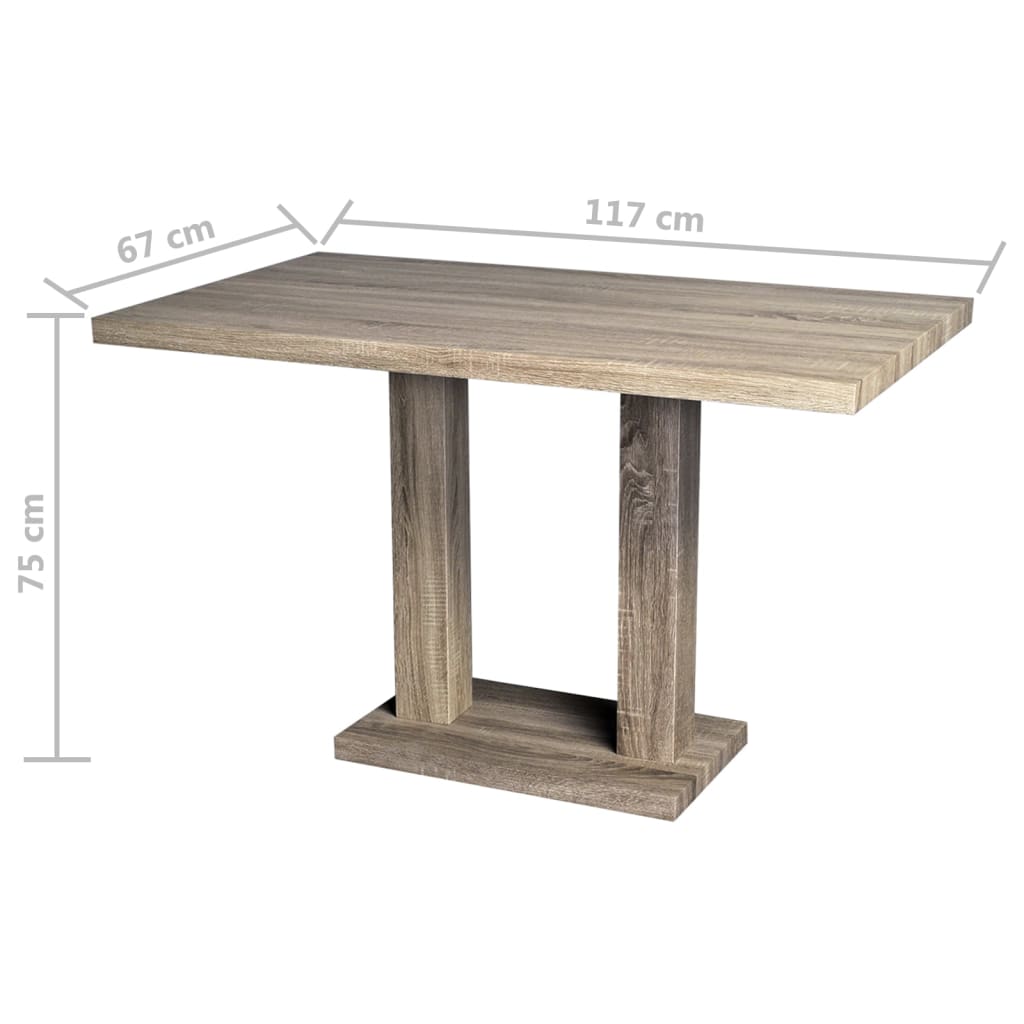 vidaXL Esstisch MDF Eiche-Optik