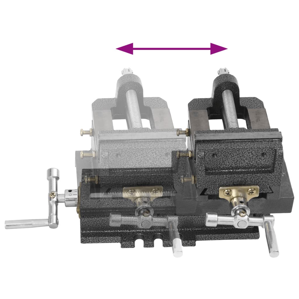 vidaXL Maschinenschraubstock Kreuztisch Handbetrieb 78 mm