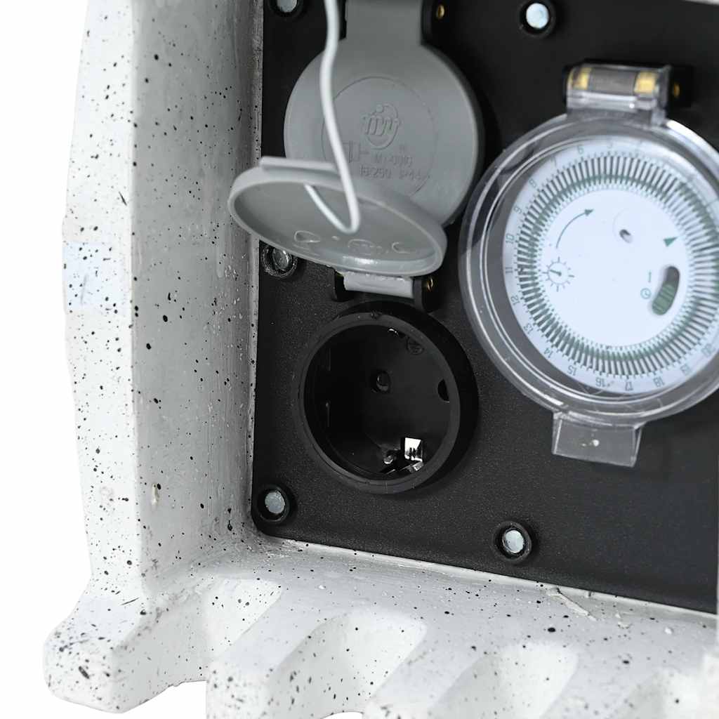 vidaXL Gartensteckdosen mit Zeitschaltuhr Stein-Optik