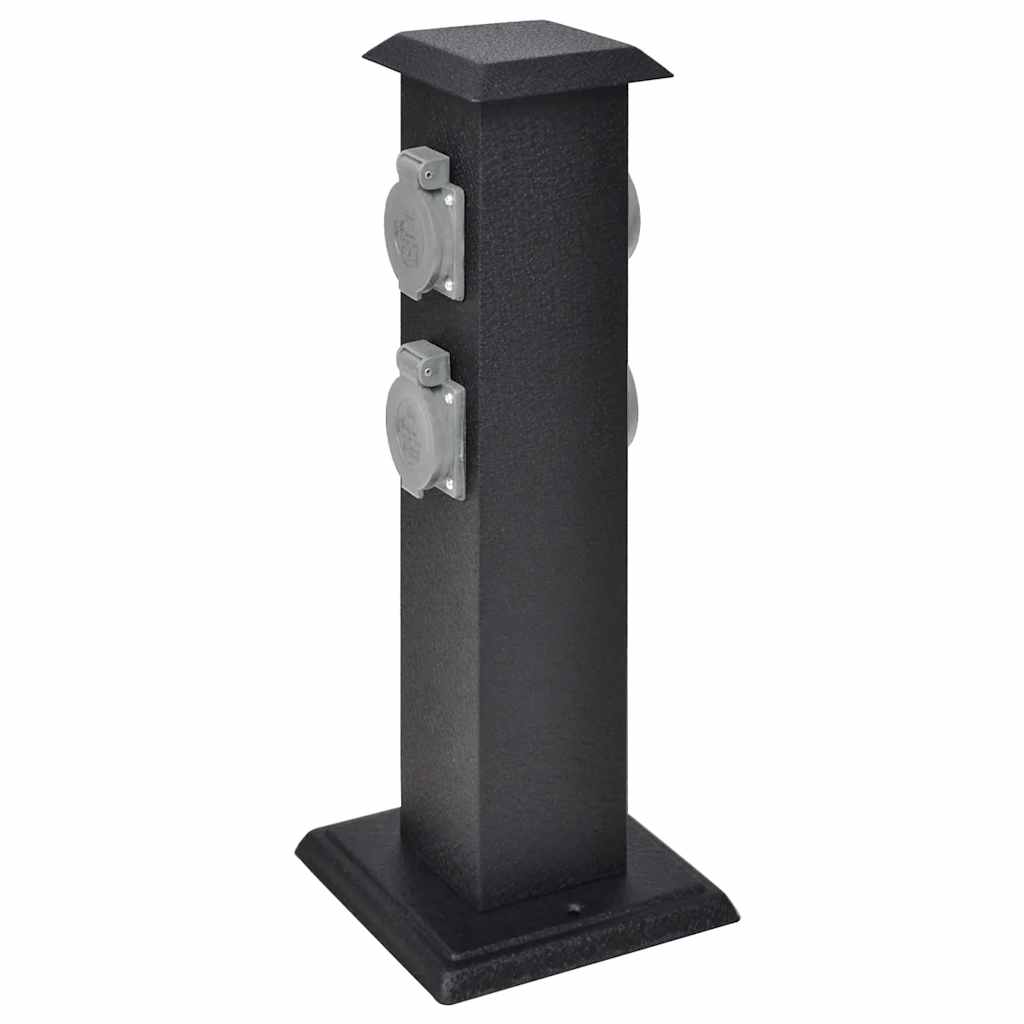 vidaXL Steckdosensäule Schwarz