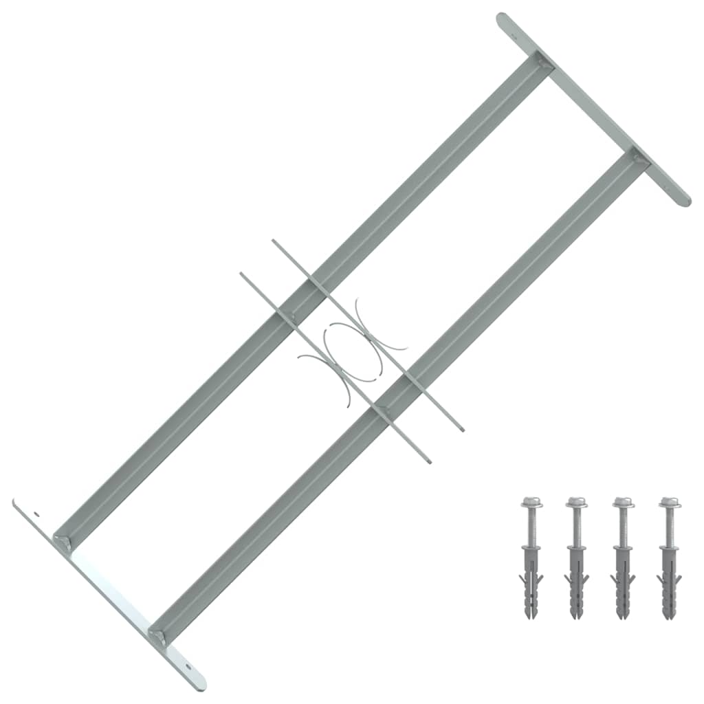 vidaXL Fenstergitter Verstellbar mit 2 Querstäben 500-650 mm