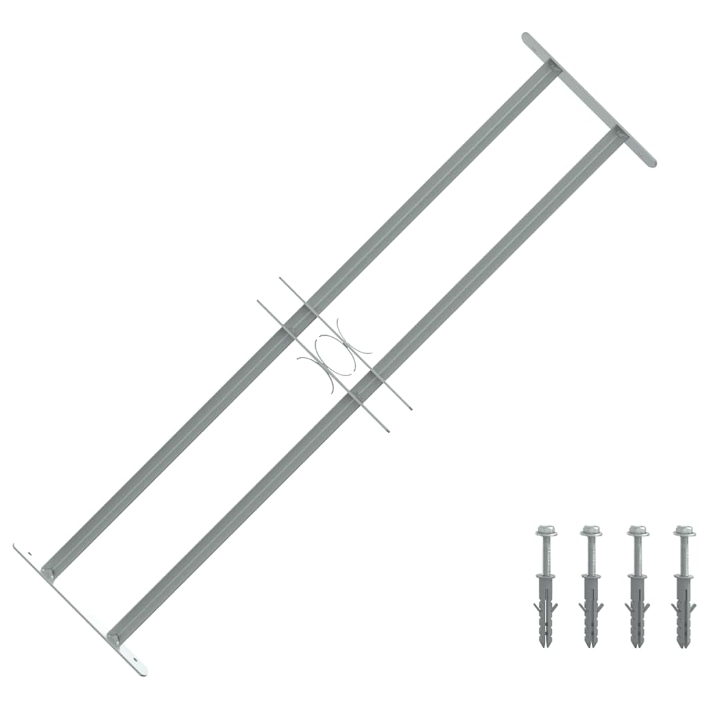vidaXL Fenstergitter Verstellbar mit 2 Querstäben 700-1050 mm