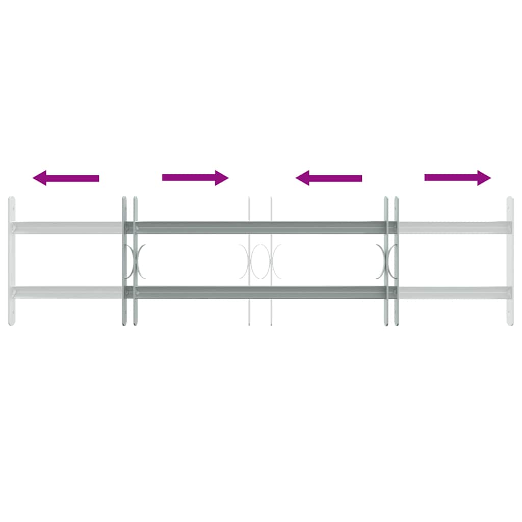 vidaXL Fenstergitter Verstellbar mit 2 Querstäben 700-1050 mm