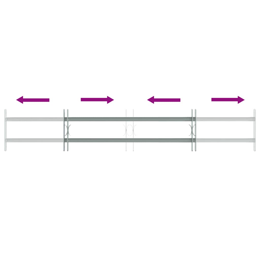 vidaXL Fenstergitter Verstellbar mit 2 Querstäben 1000-1500 mm
