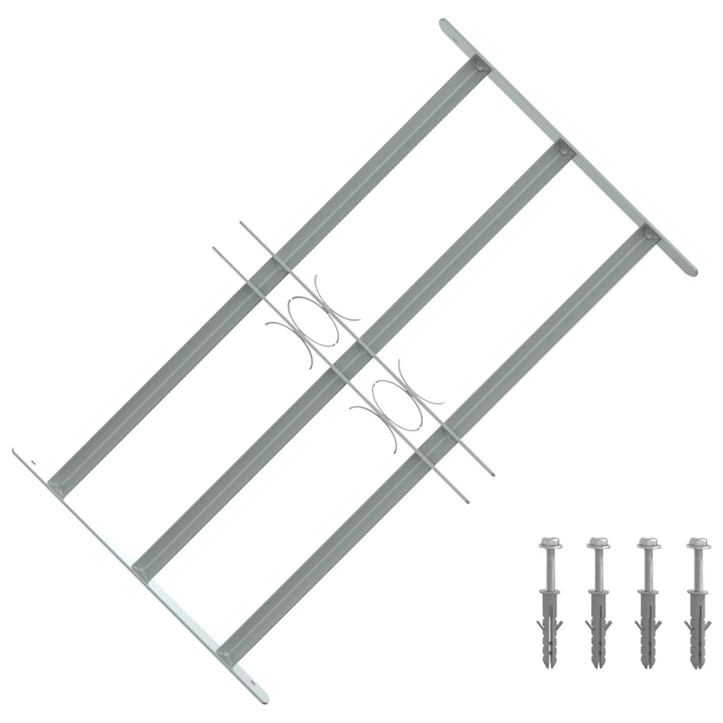 vidaXL Fenstergitter Verstellbar mit 3 Querstäben 500-650 mm