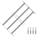 vidaXL Fenstergitter Verstellbar mit 3 Querstäben 500-650 mm