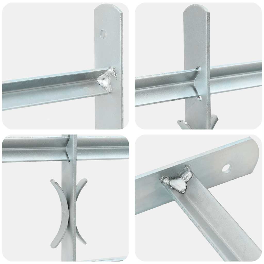 vidaXL Fenstergitter Verstellbar mit 3 Querstäben 500-650 mm