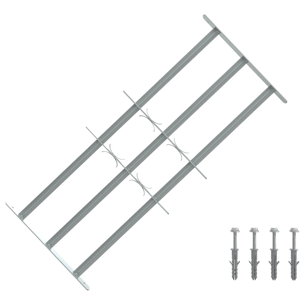 vidaXL Fenstergitter Verstellbar mit 3 Querstäben 700-1050 mm