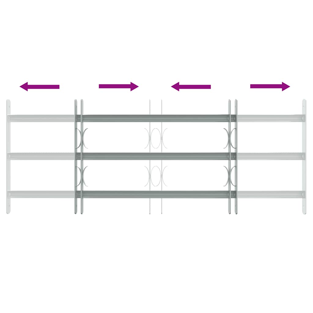 vidaXL Fenstergitter Verstellbar mit 3 Querstäben 700-1050 mm