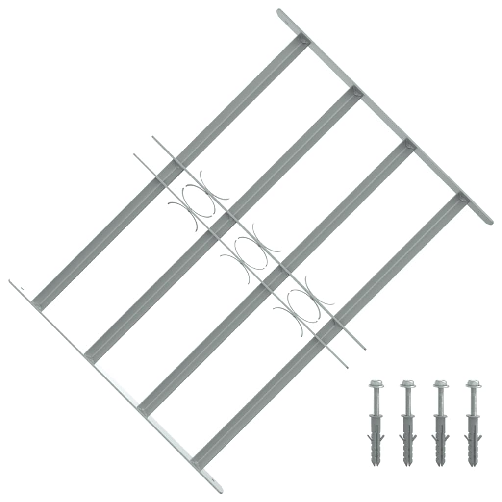 vidaXL Fenstergitter Verstellbar mit 4 Querstäben 500-650 mm