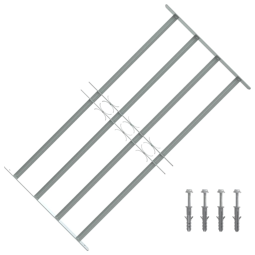 vidaXL Fenstergitter Verstellbar mit 4 Querstäben 700-1050 mm
