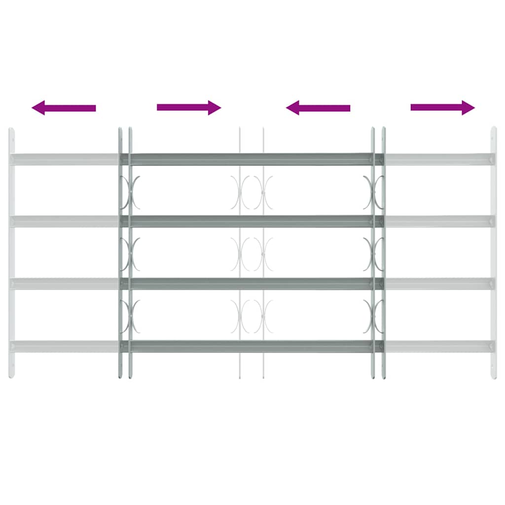 vidaXL Fenstergitter Verstellbar mit 4 Querstäben 700-1050 mm