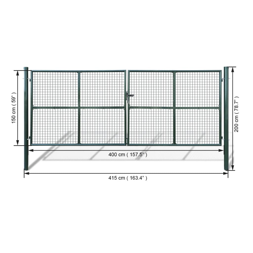 vidaXL Gartentor aus Maschengewebe 400x150 cm