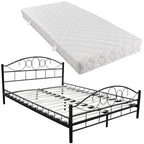 vidaXL Bett mit Matratze Schwarz 200 x 90 cm Metall