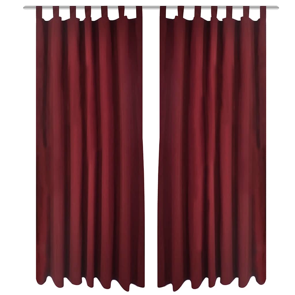 Vorhänge Gardinen aus Satin 2-teilig 140 x 175 cm Schwarz