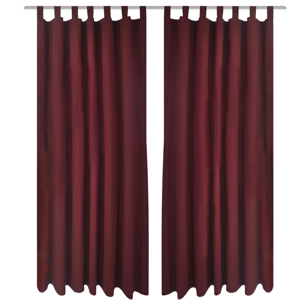 Vorhänge Gardinen aus Satin 2-teilig 140 x 175 cm Schwarz