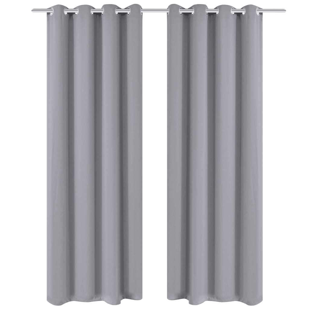 Verdunkelungs-Vorhänge mit Metallringen 135 x 245 cm Schwarz blackout