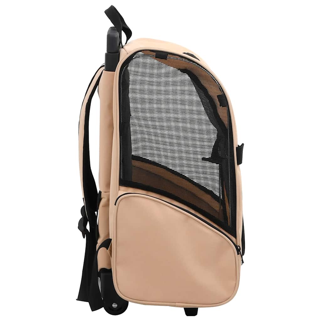 vidaXL Trolley für Haustiere 3-in-1 Faltbar Beige