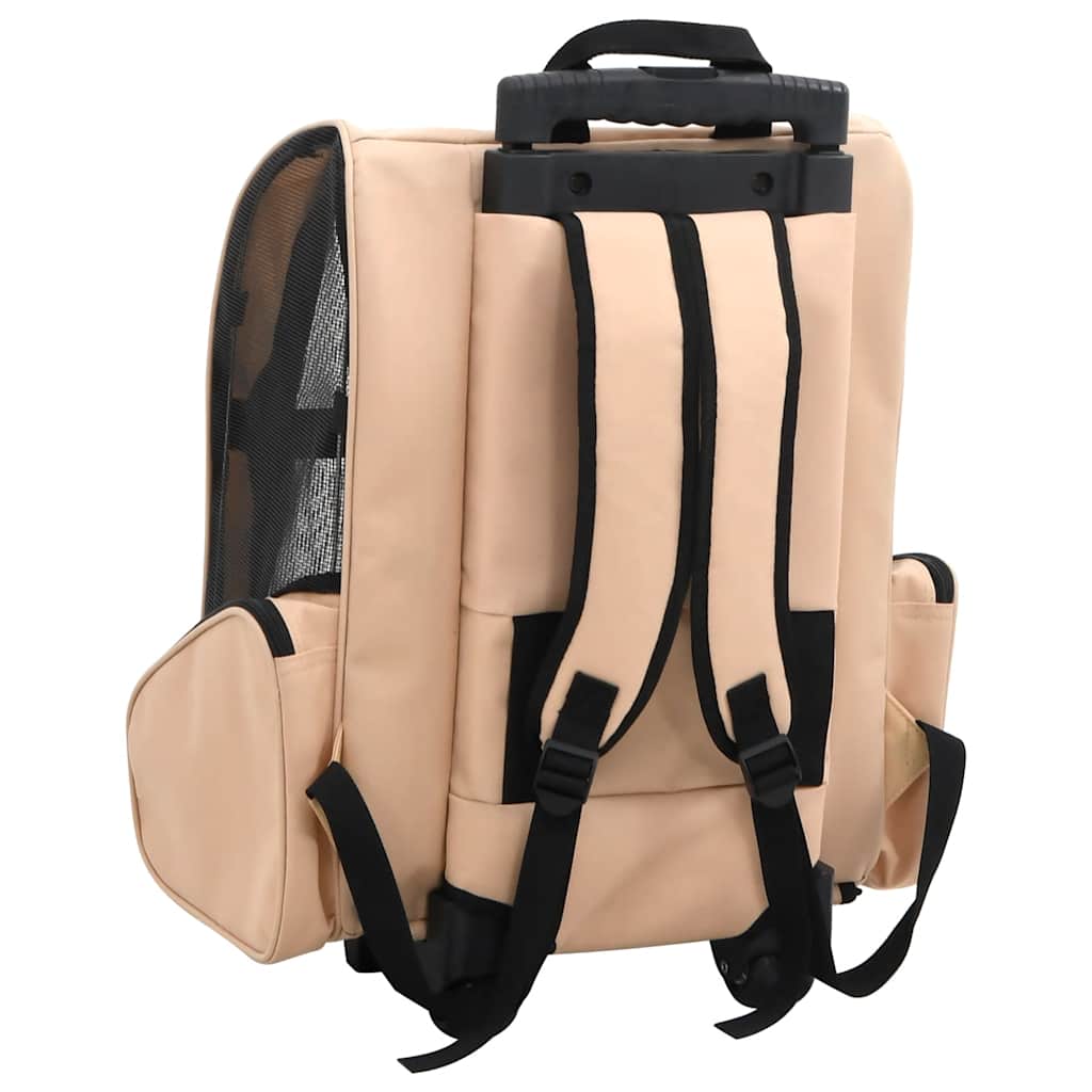 vidaXL Trolley für Haustiere 3-in-1 Faltbar Beige