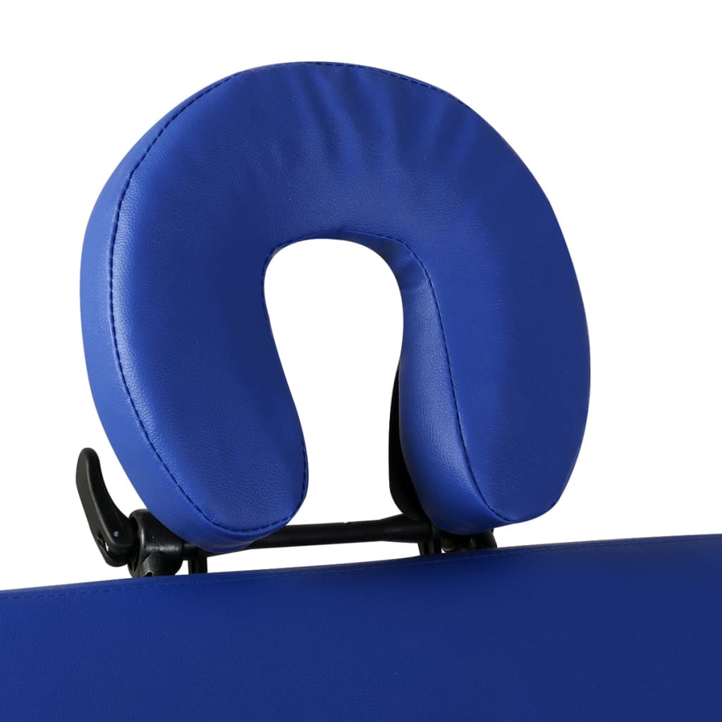 vidaXL Massageliege Klappbar 2-Zonen mit Holzgestell Blau