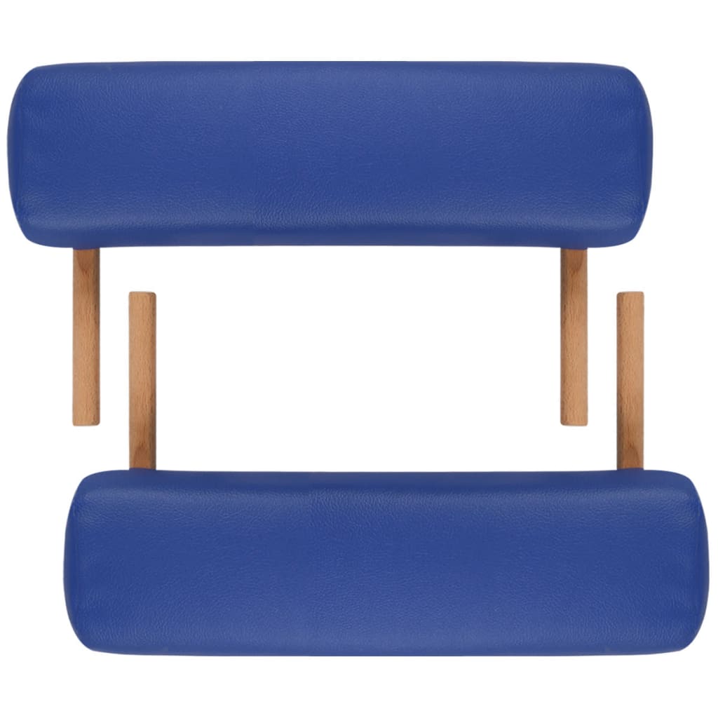 Massagetisch mit Holzrahmen, faltbar 3 Zonen Blau