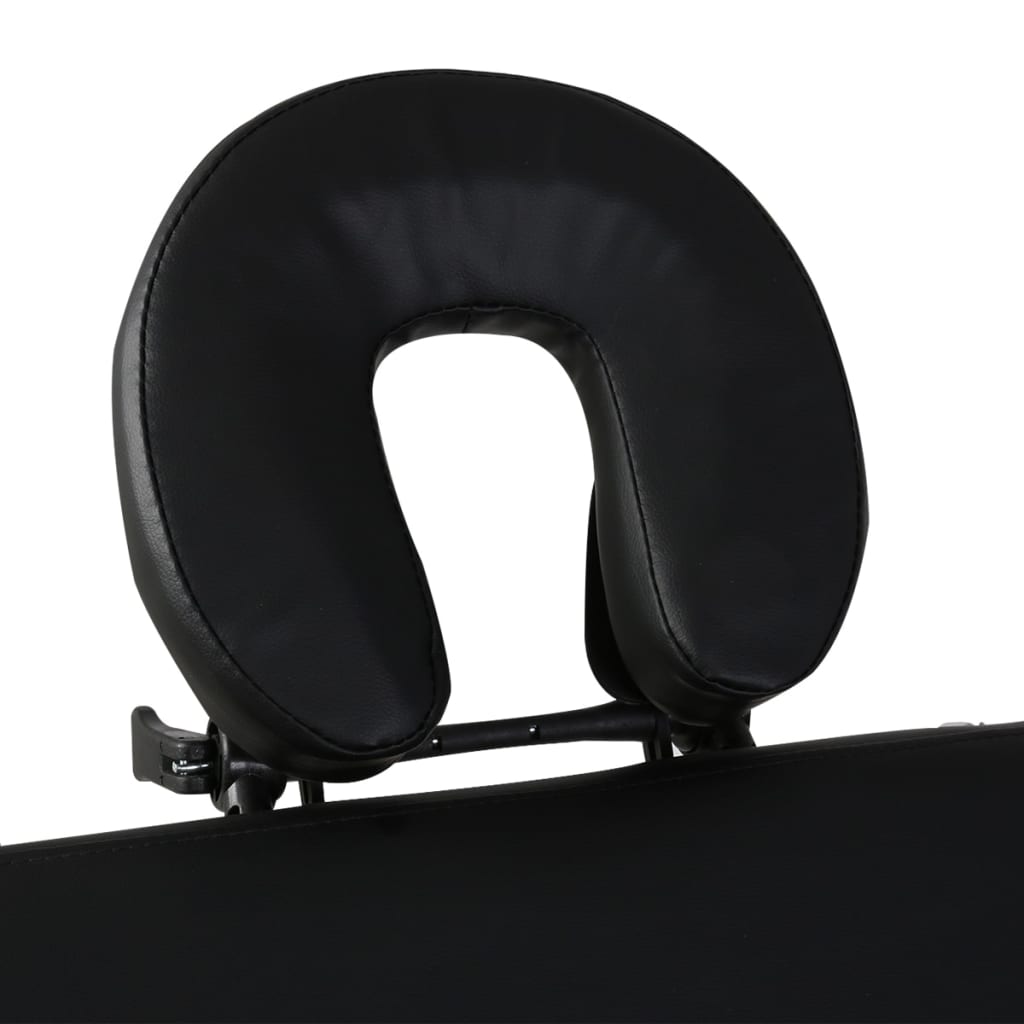 vidaXL Massageliege Klappbar 3-Zonen mit Holzgestell Schwarz