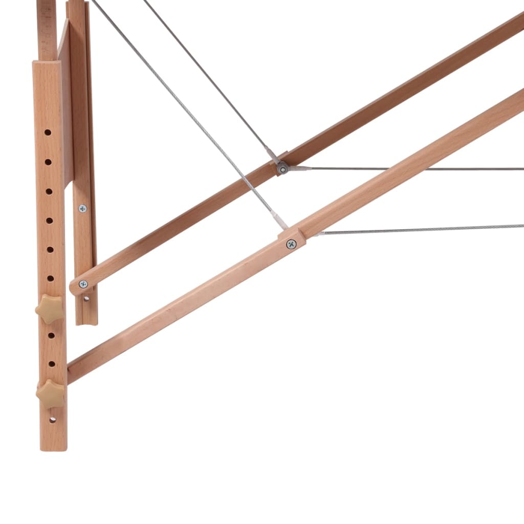 vidaXL Massageliege Klappbar 3-Zonen mit Holzgestell Schwarz