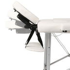 vidaXL Massageliege Klappbar 2-Zonen mit Aluminiumgestell Cremeweiß