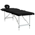 vidaXL Massageliege Klappbar 4-Zonen mit Aluminiumgestell Schwarz